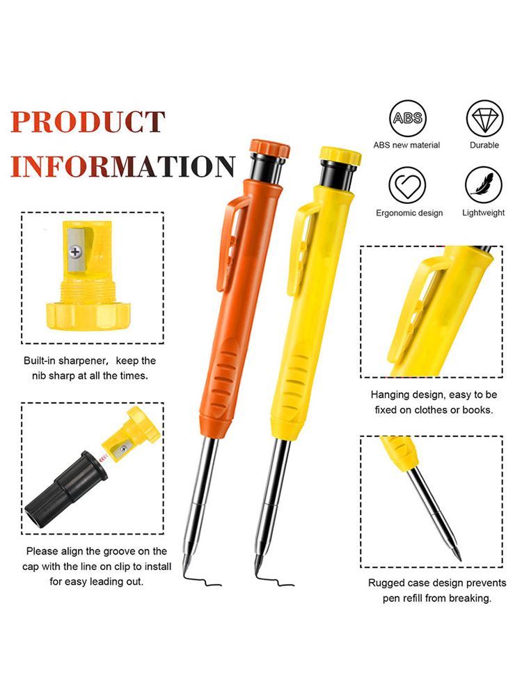 Solid Carpenter Pencil Set Woo - Woodworking Marking Knife ulasan dan harga