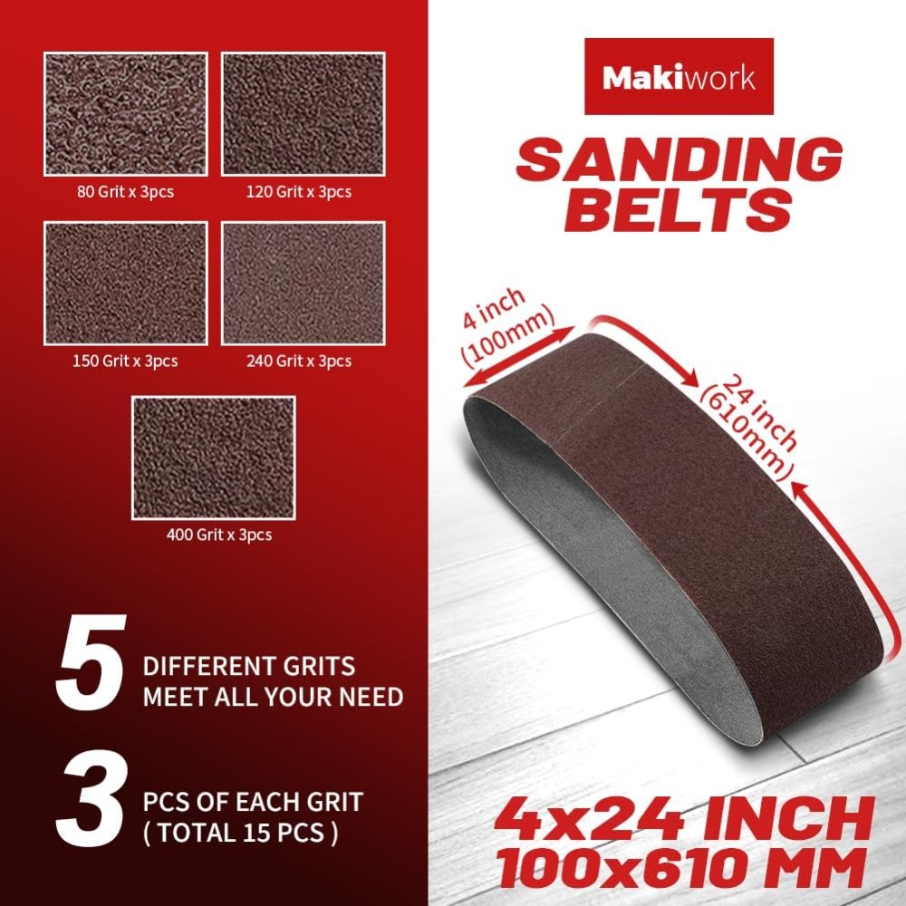 4x24 Inch Sanding Belts 15-Pac - Woodworking Product ulasan dan harga