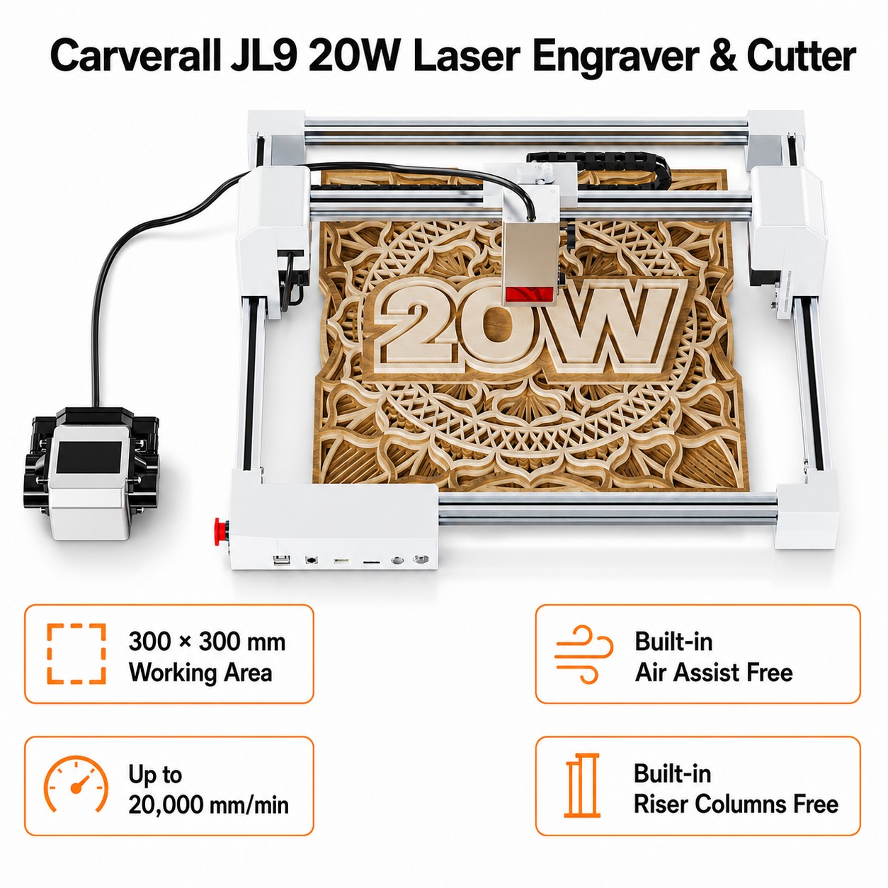 Carverall JL9 20W Laser Engrav - Woodworking Laser ulasan dan harga