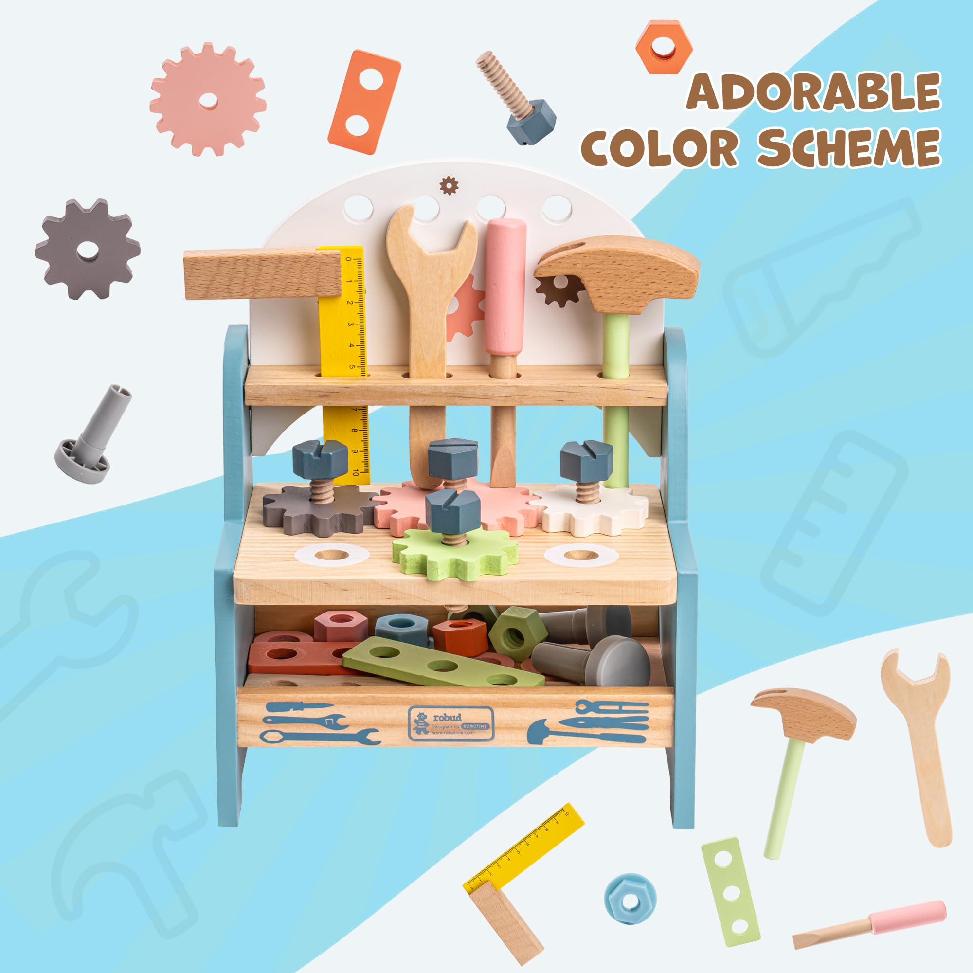 ROBUD Mini Wooden Play Tool Wo - Woodworking Shops ulasan dan harga