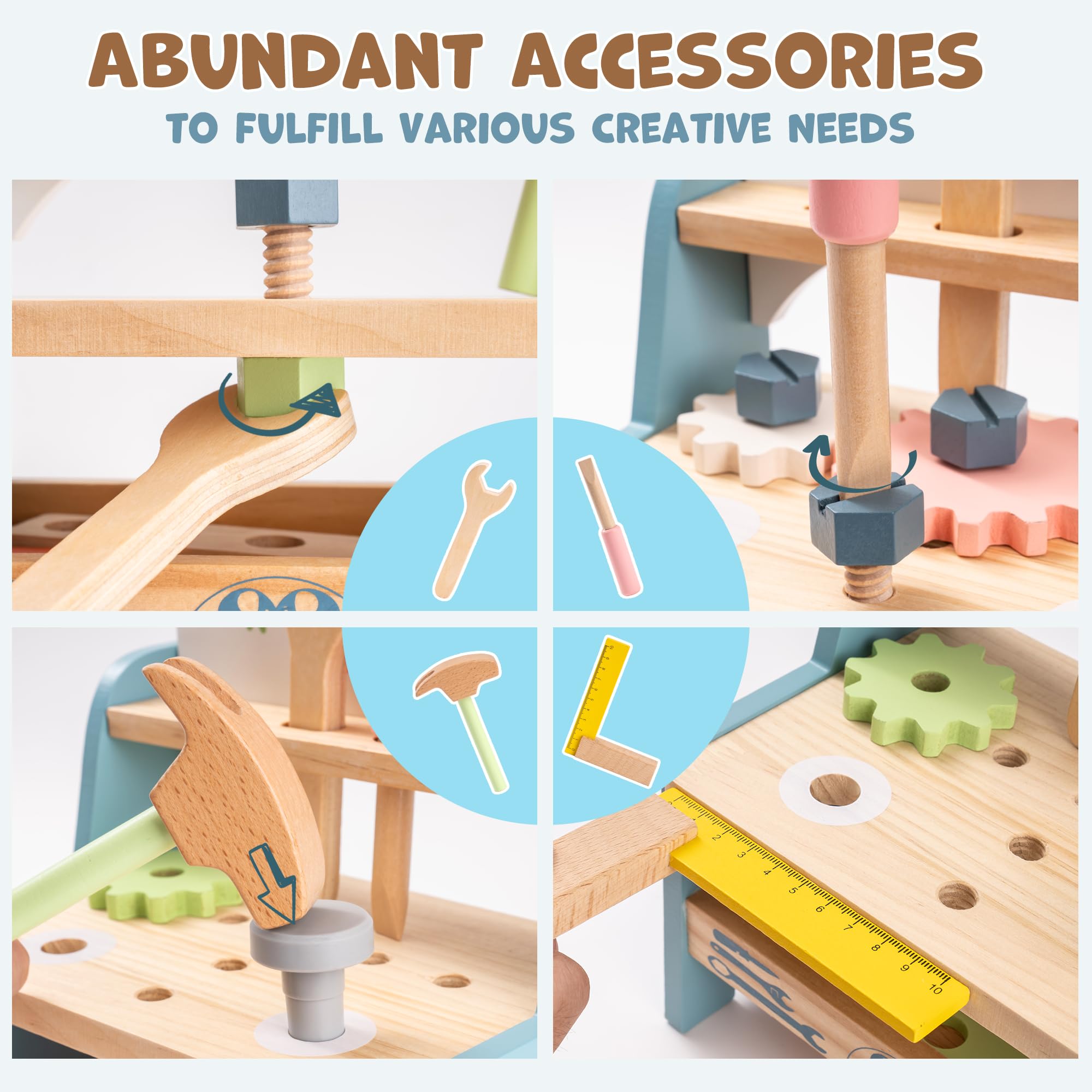 ROBUD Mini Wooden Play Tool Wo - Woodworking Shops ulasan dan harga
