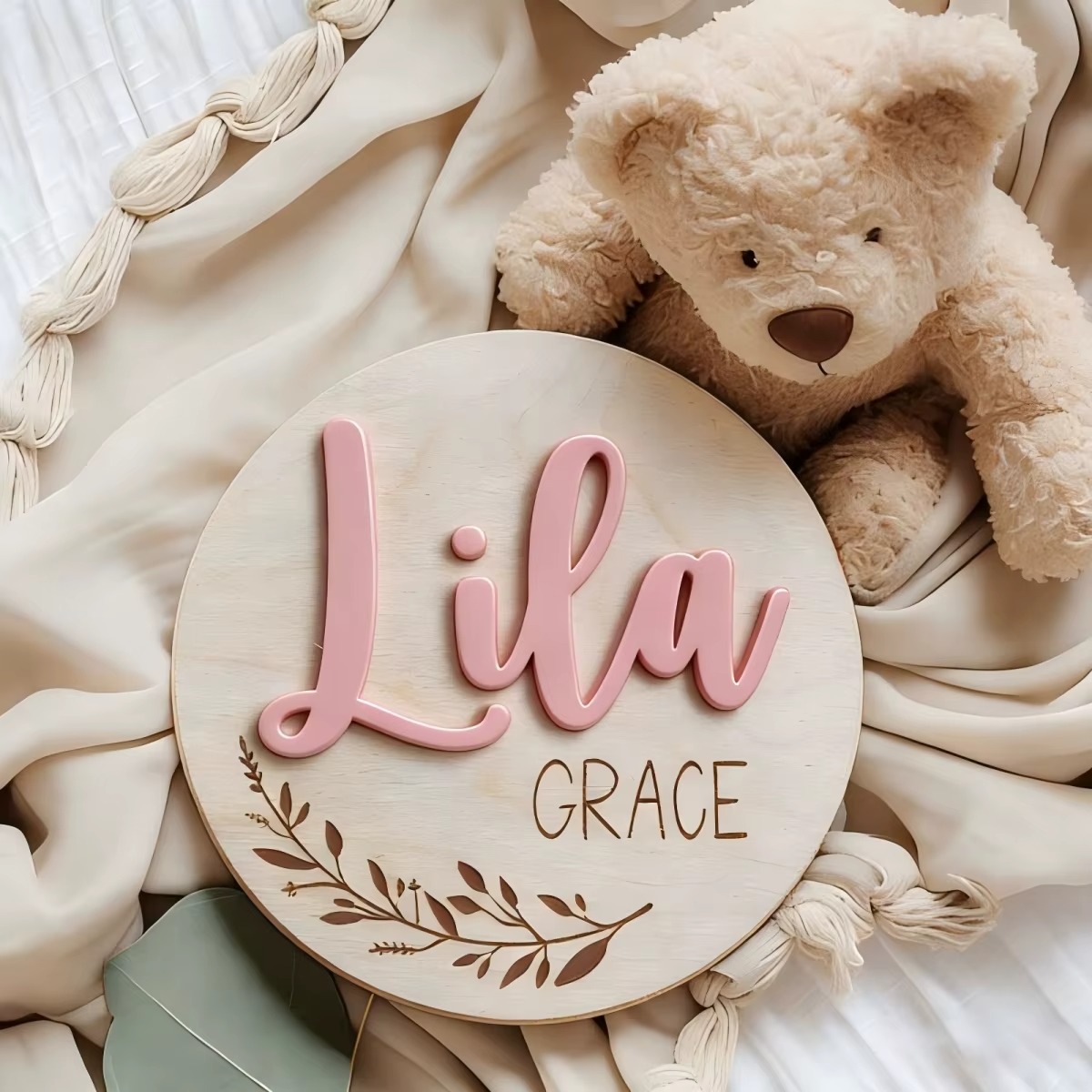 Custom Round Wooden Name Plaqu - Woodworking Laser ulasan dan harga